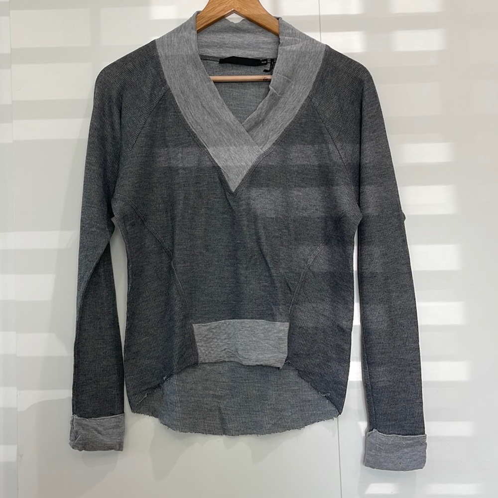 Grey long sleeve top by L.A.M.B.